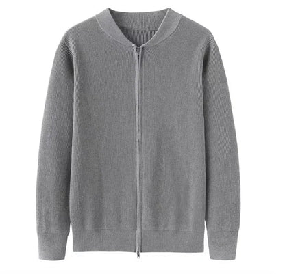 Men's Soft Long-Sleeved Zip-Up Cardigan