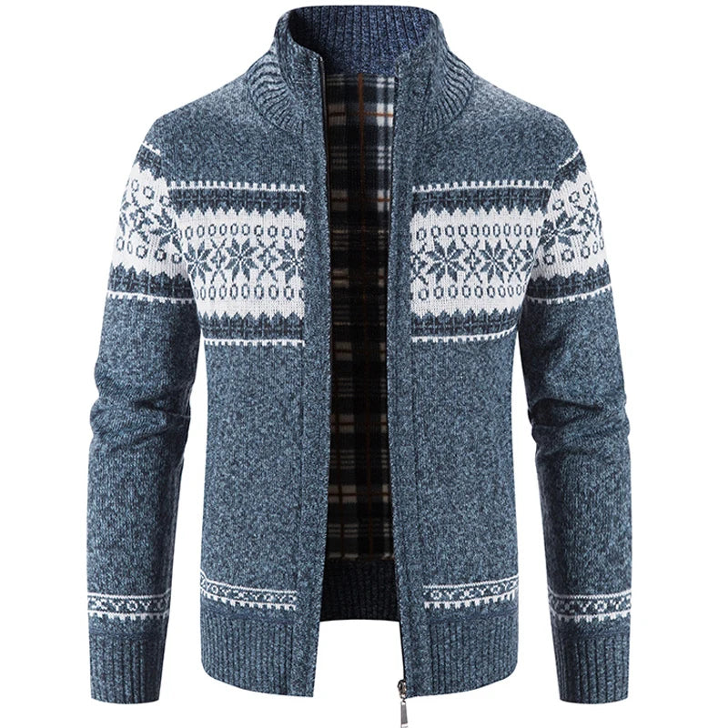 Men's Warm Zip Up Cardigan