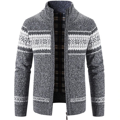 Herren Strickjacke Warm Zip Up - IdealeKleiden