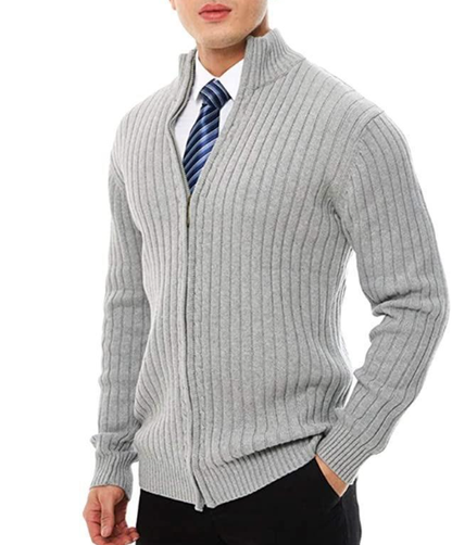 Men's Knitted Cardigan Zip Warm