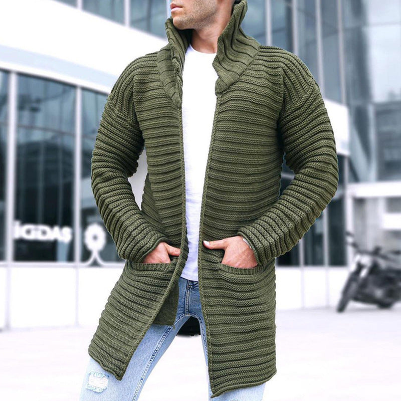 Men's Cardigan Hooded Open Long