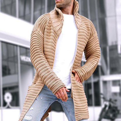 Men's Cardigan Hooded Open Long