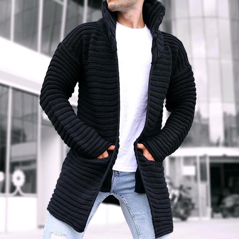 Men's Cardigan Hooded Open Long