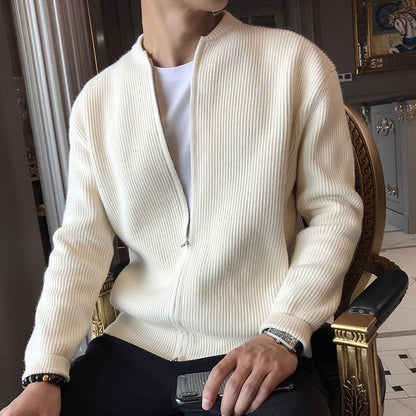 Herren Strickjacke Rippstrick Reißverschluss - IdealeKleiden