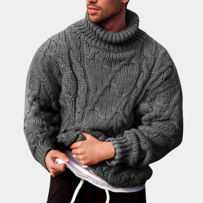 Men's Chunky Knit Turtleneck Sweater