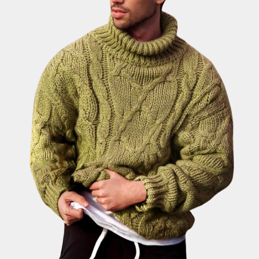 Men's Chunky Knit Turtleneck Sweater