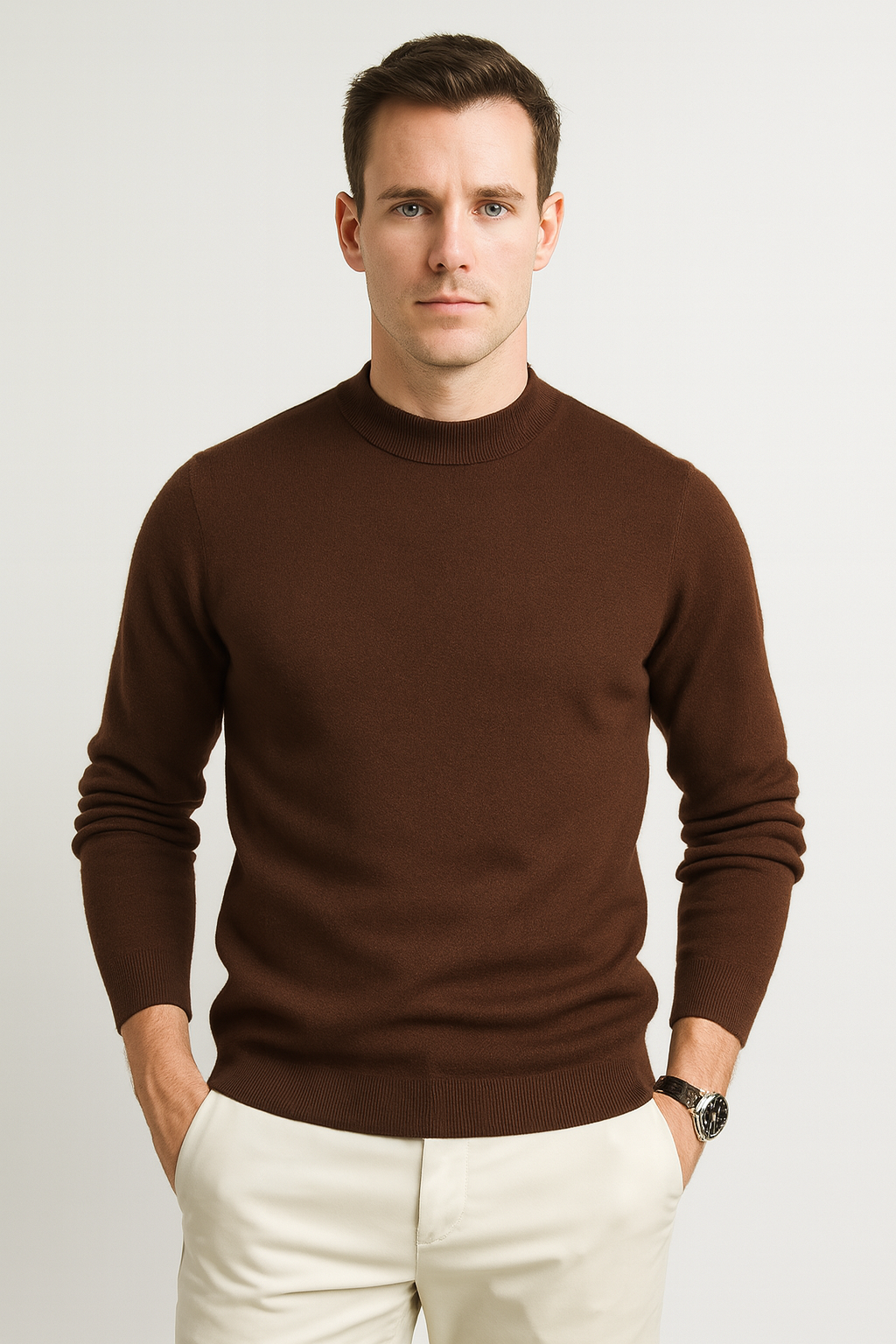 Men's Simple Crew Neck Knit Sweater