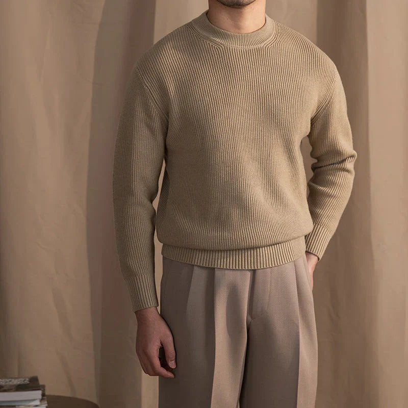 Men's Ribbed Round Neck Jumper