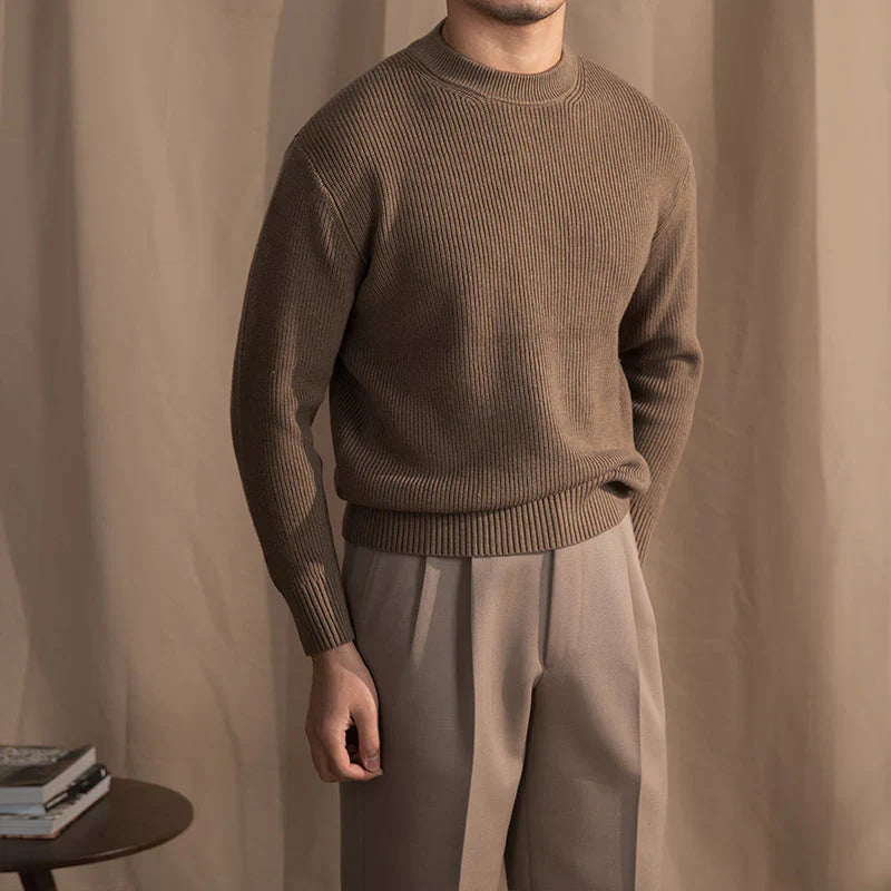 Men's Ribbed Round Neck Jumper