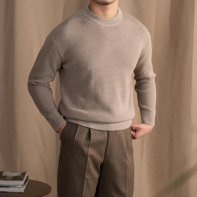 Men's Ribbed Round Neck Jumper