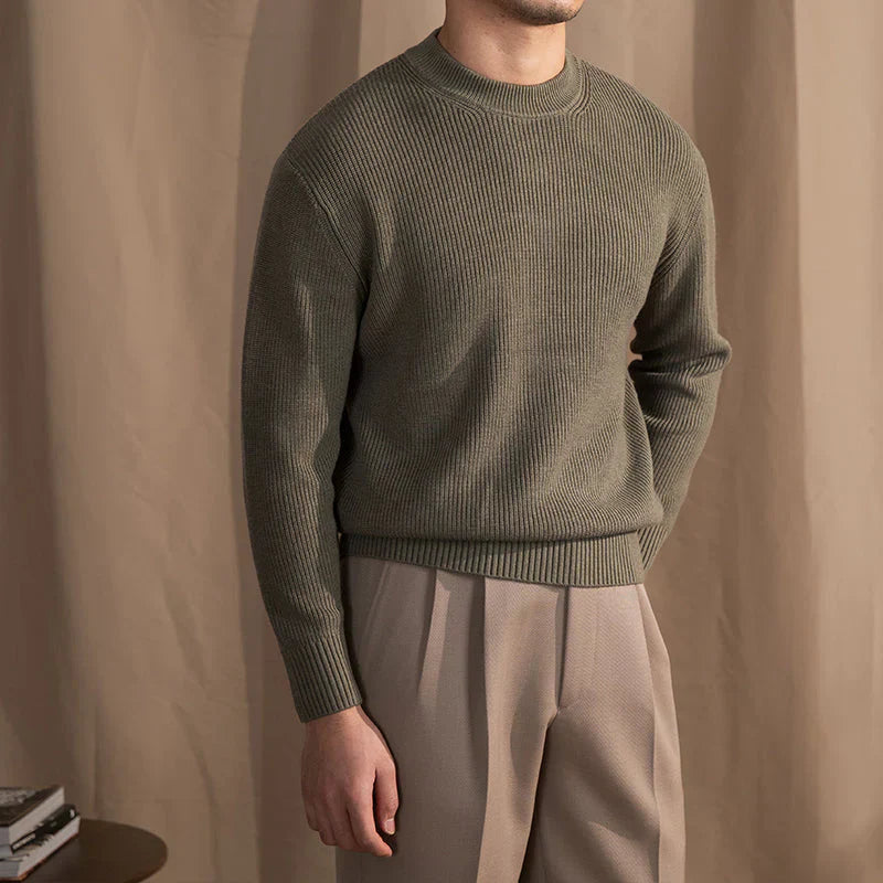 Men's Ribbed Round Neck Jumper