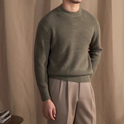 Men's Ribbed Round Neck Jumper