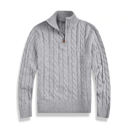 Men's Cable Knit Quarter Zip Sweater