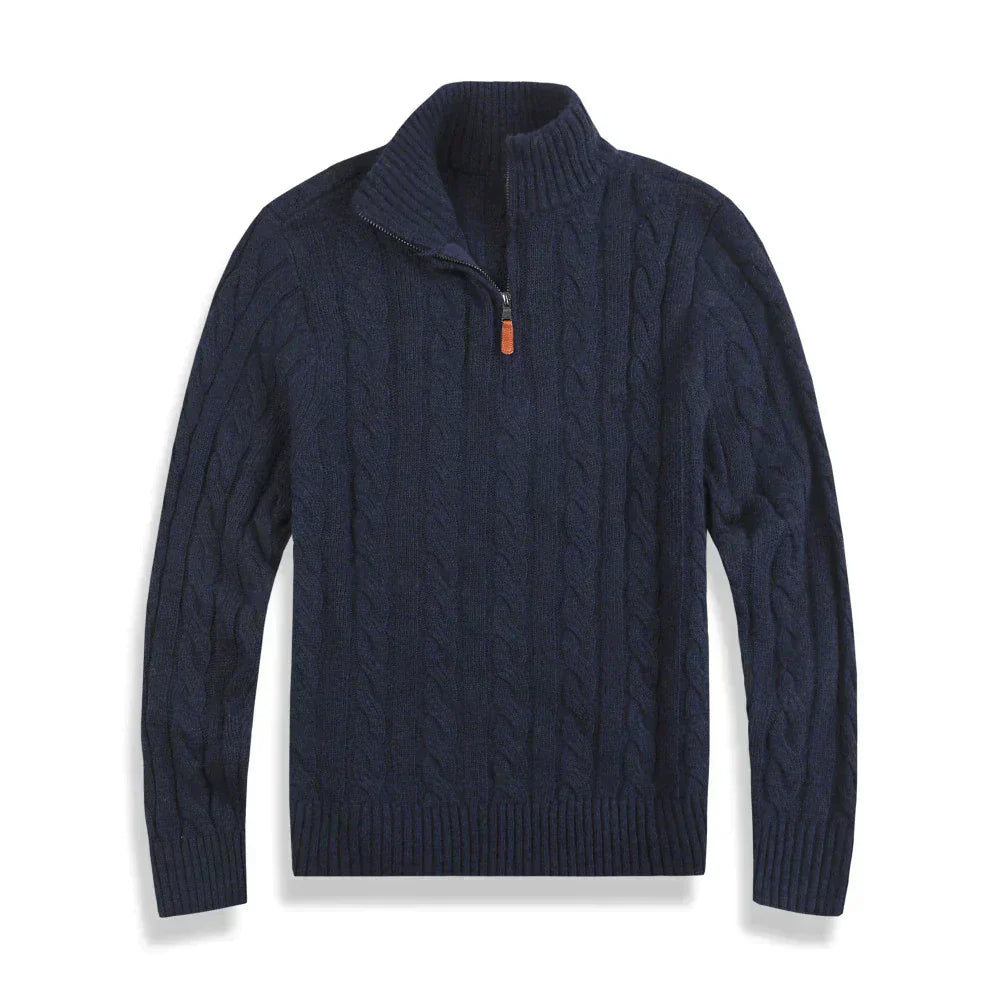 Men's Cable Knit Quarter Zip Sweater