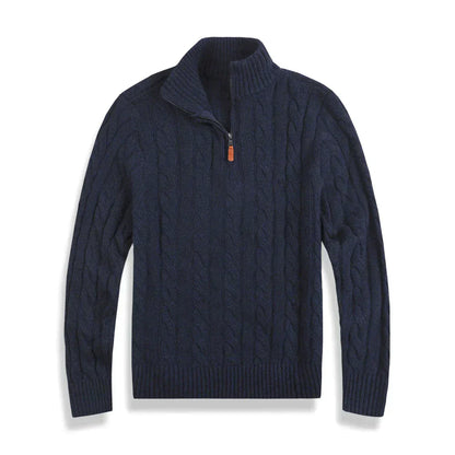 Men's Cable Knit Quarter Zip Sweater