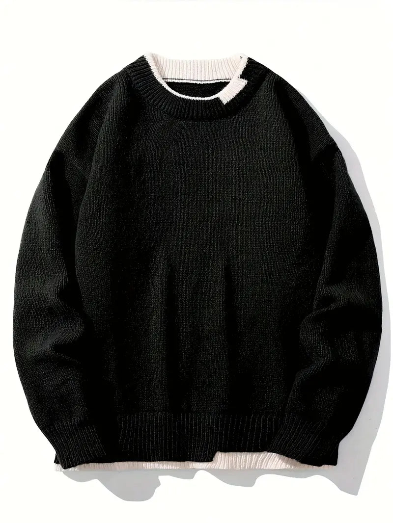 Comfortable Men's Crew Neck Knit Sweater