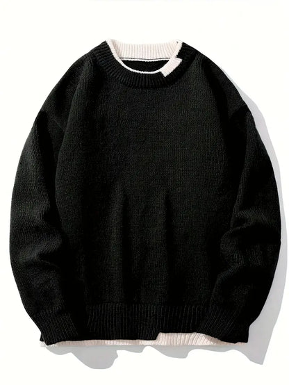 Comfortable Men's Crew Neck Knit Sweater