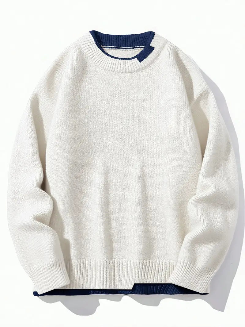 Comfortable Men's Crew Neck Knit Sweater