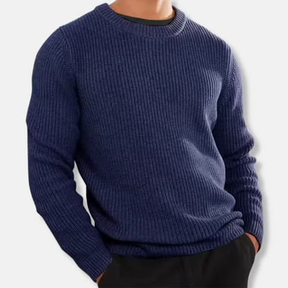Comfortable Men's Rib-Knit Sweater