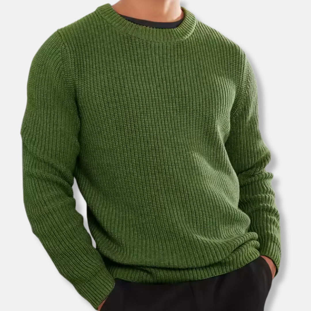 Comfortable Men's Rib-Knit Sweater