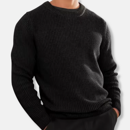 Comfortable Men's Rib-Knit Sweater