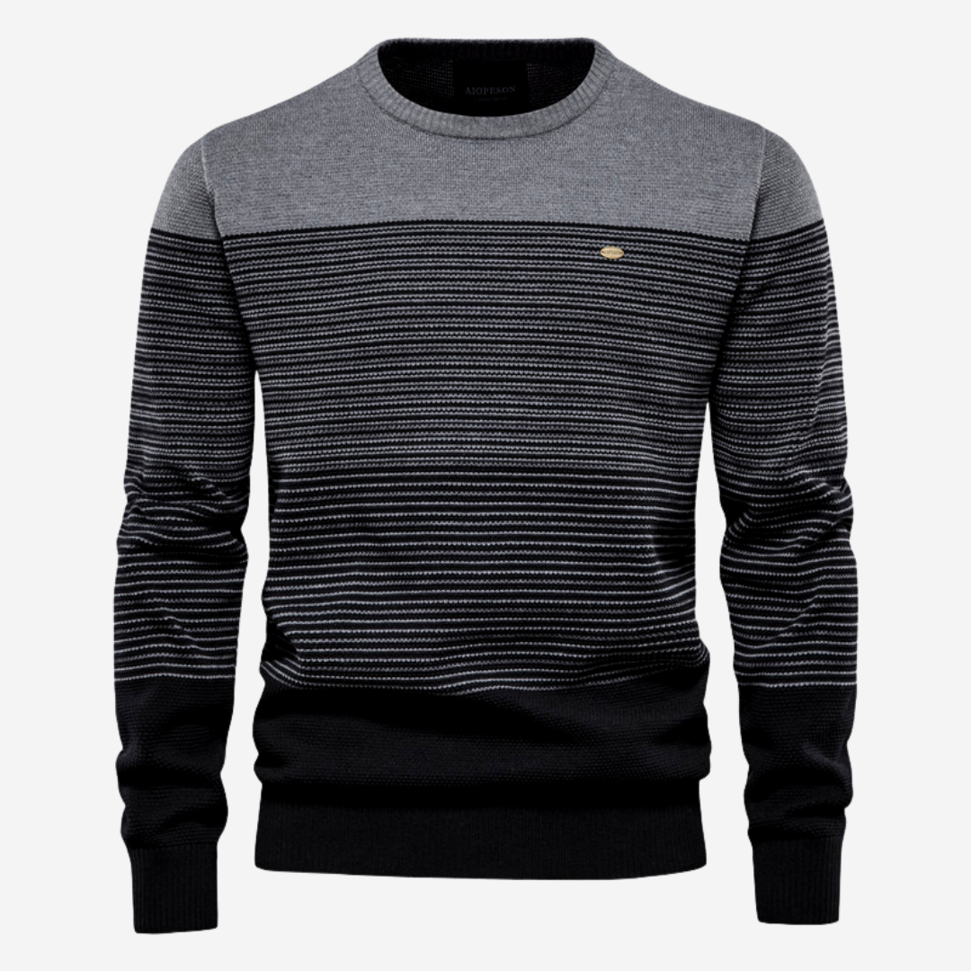 Men's Striped Round Neck Knitted Sweater