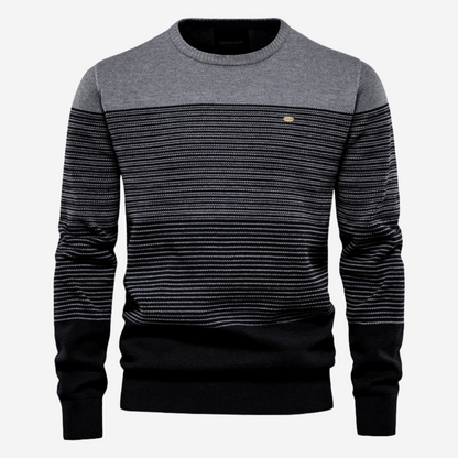 Men's Striped Round Neck Knitted Sweater