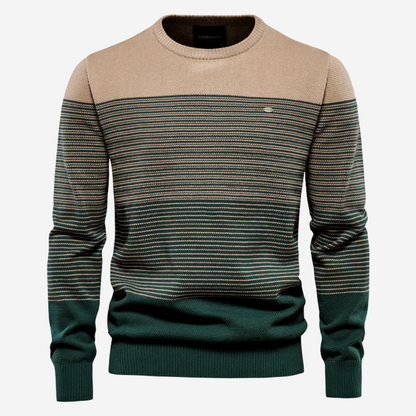 Men's Striped Round Neck Knitted Sweater