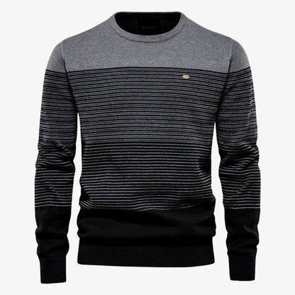 Men's Striped Crew Neck Knit Sweater