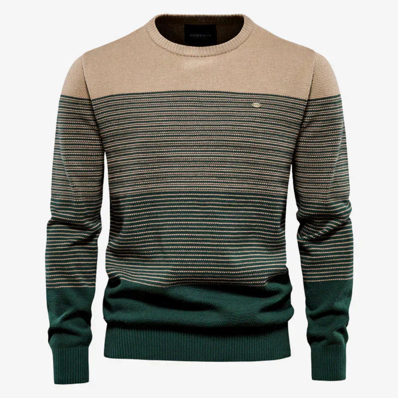 Men's Striped Crew Neck Knit Sweater