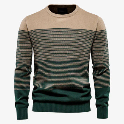 Men's Striped Crew Neck Knit Sweater