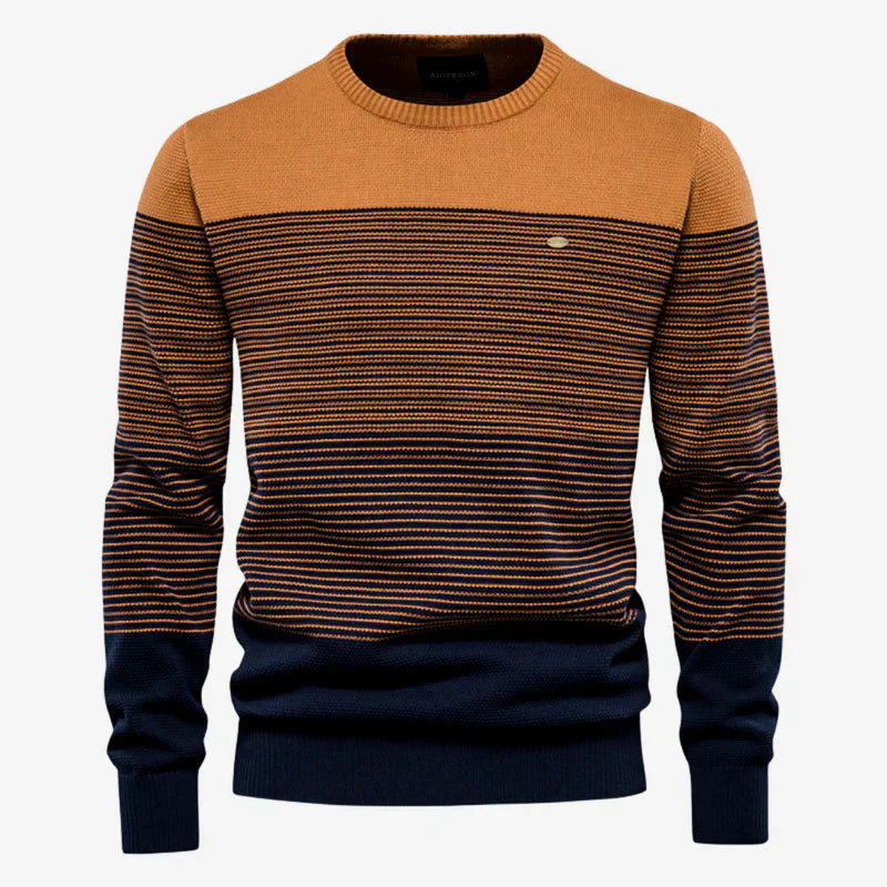 Men's Striped Crew Neck Knit Sweater