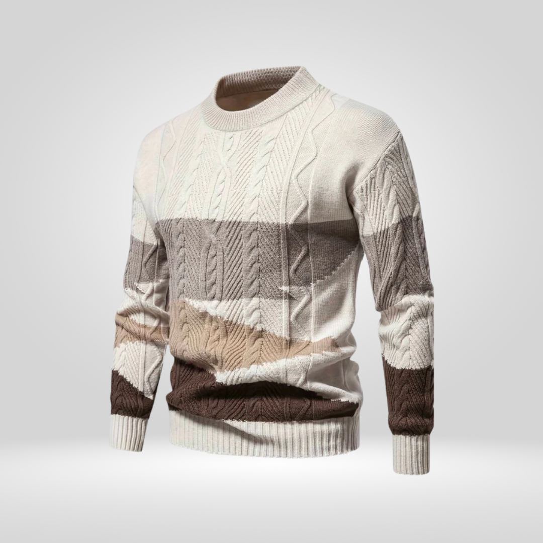 Men's Cable Knit Round Neck Sweater