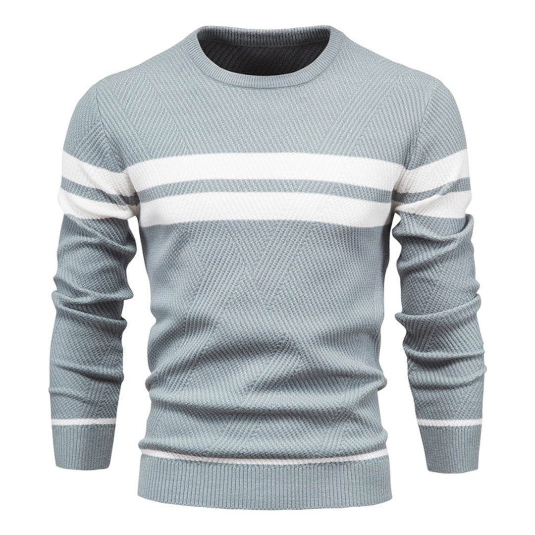 Schmal Geschnittener Herren Pullover Rundhals - IdealeKleiden