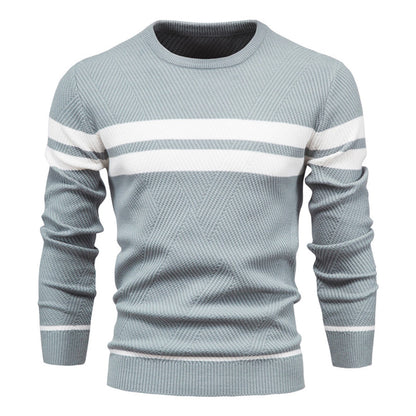 Schmal Geschnittener Herren Pullover Rundhals - IdealeKleiden