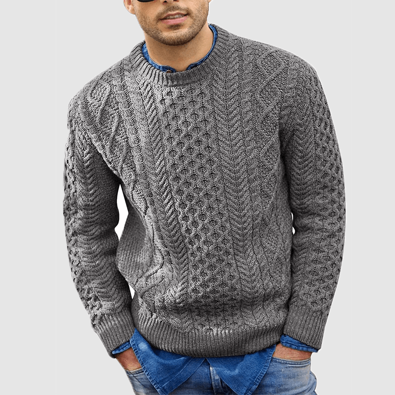 Men's Warm Crew Neck Knitted Sweater