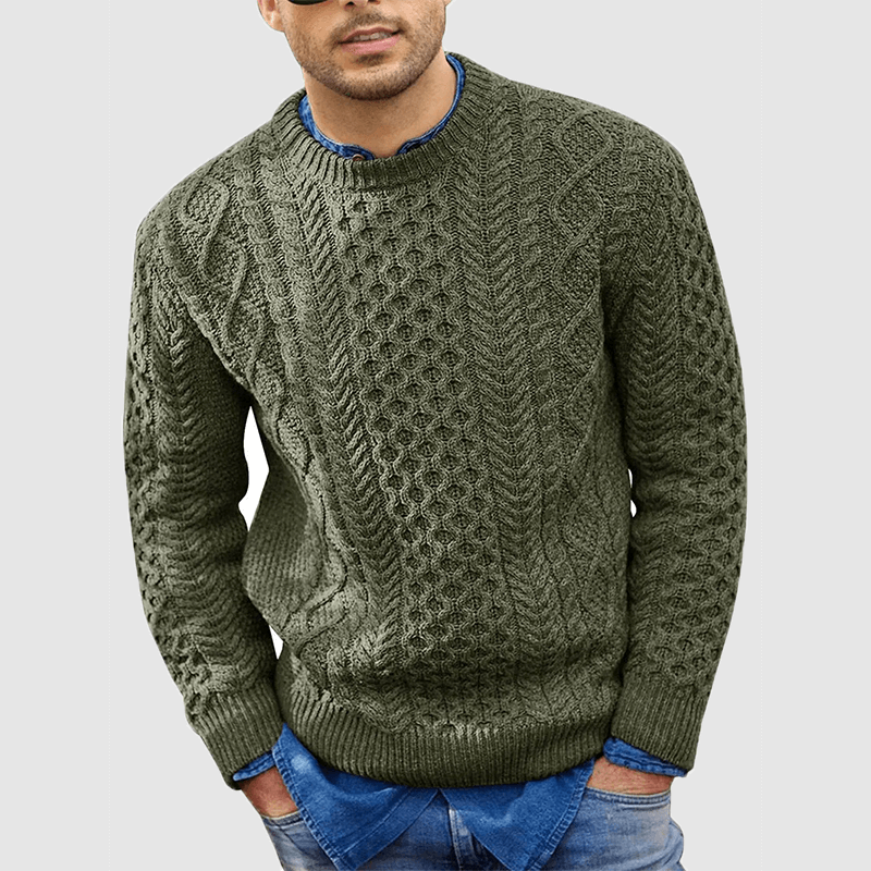 Men's Warm Crew Neck Knitted Sweater