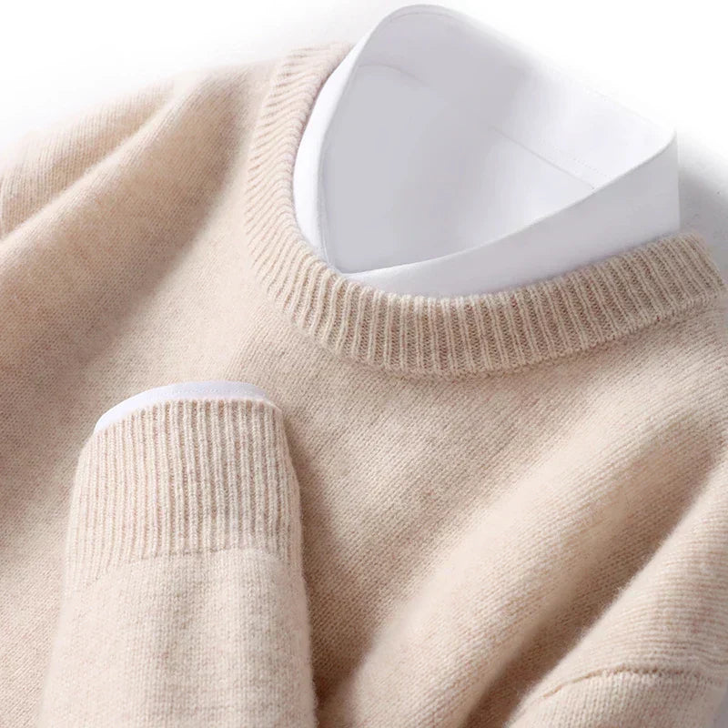 Men's Warm Knitted Round Neck Pullover