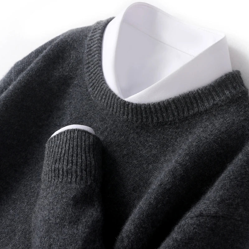 Men's Warm Knitted Round Neck Pullover