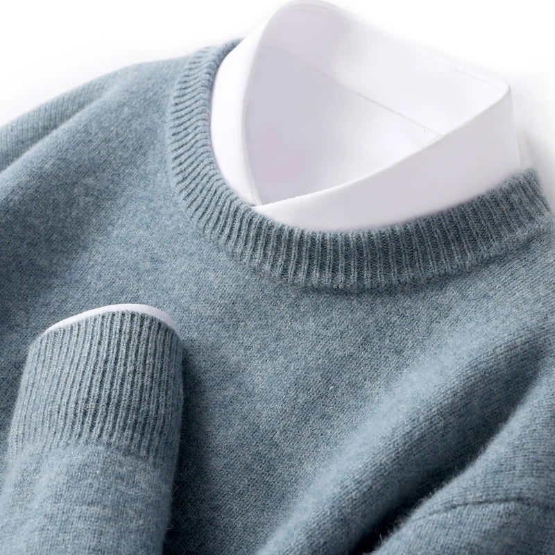 Men's Warm Knitted Round Neck Pullover
