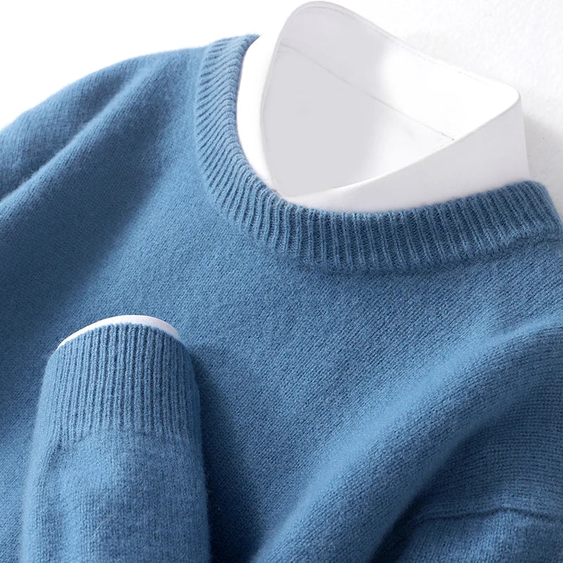 Men's Warm Knitted Round Neck Pullover