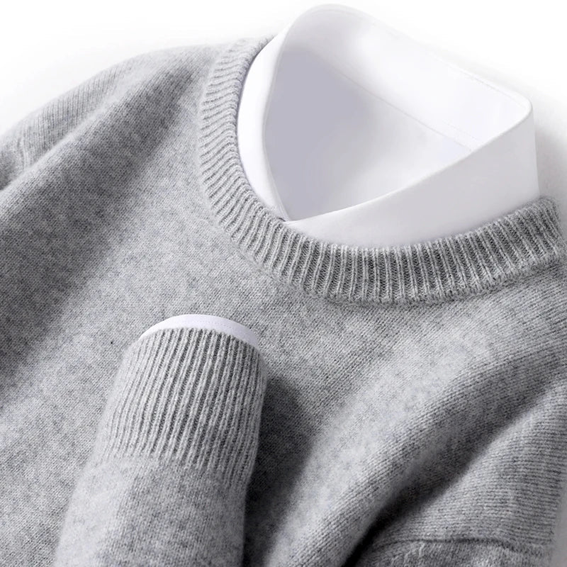 Men's Warm Knitted Round Neck Pullover