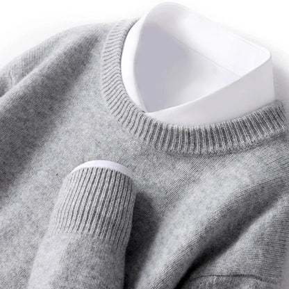 Men's Warm Knitted Round Neck Pullover