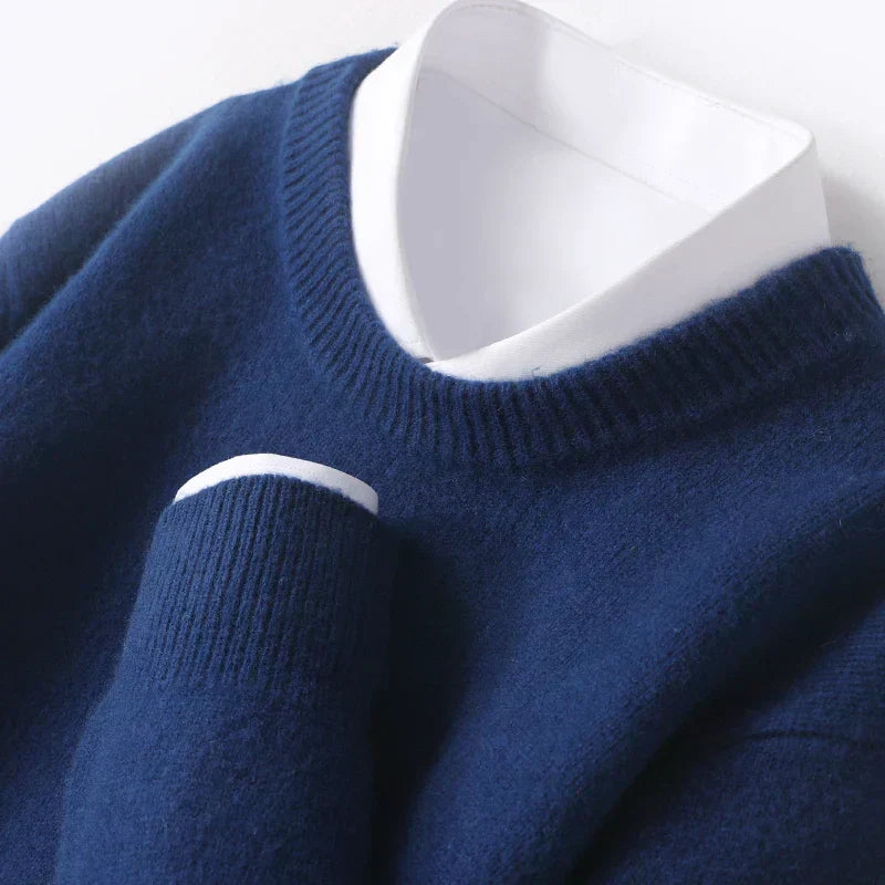 Men's Warm Knitted Round Neck Pullover