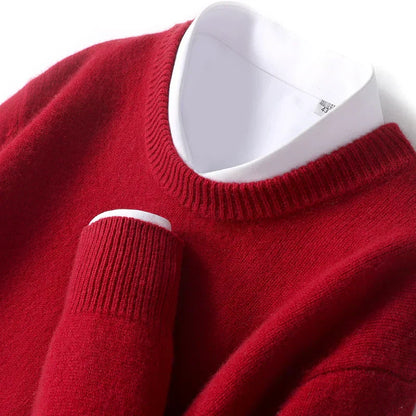 Men's Warm Knitted Round Neck Pullover