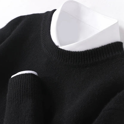Men's Warm Knitted Round Neck Pullover