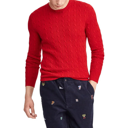 Men's Cable Knit Round Neck Sweater