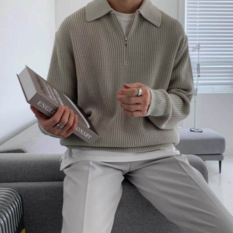Men's Comfortable Long-Sleeve Knitted Sweater