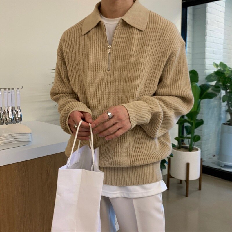 Strickpullover Herren Langarm Bequem - IdealeKleiden