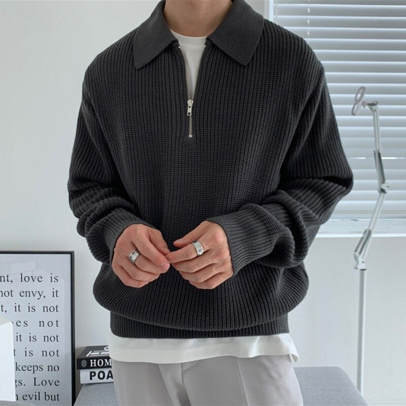 Men's Comfortable Long-Sleeve Knitted Sweater